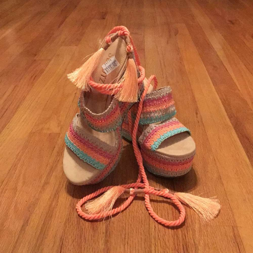 Schutz Rainbow Woven Bandy 4½” Espadrilles